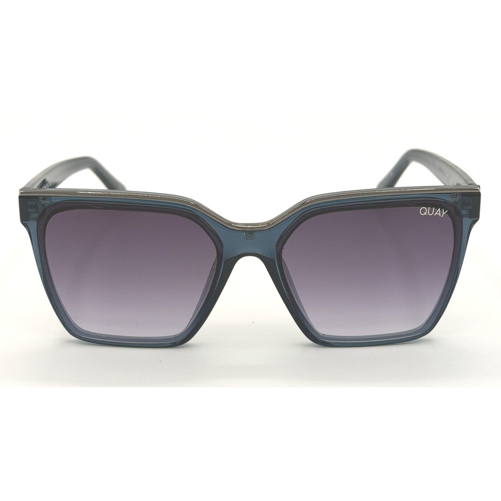 Quay Australia Level Up 147 Sunglasses Translucent Dark Blue Square 60-16-148